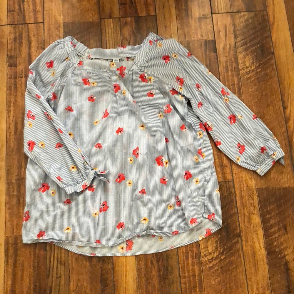 Old navy strip floral blouse